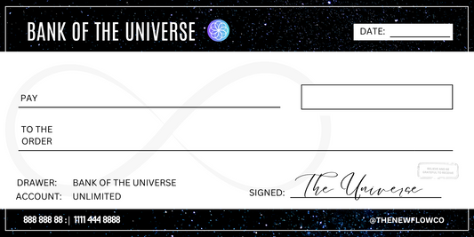 A cheque from the Universe: Manifest your dream paycheck, financial goal, or however much money you want to recieve.